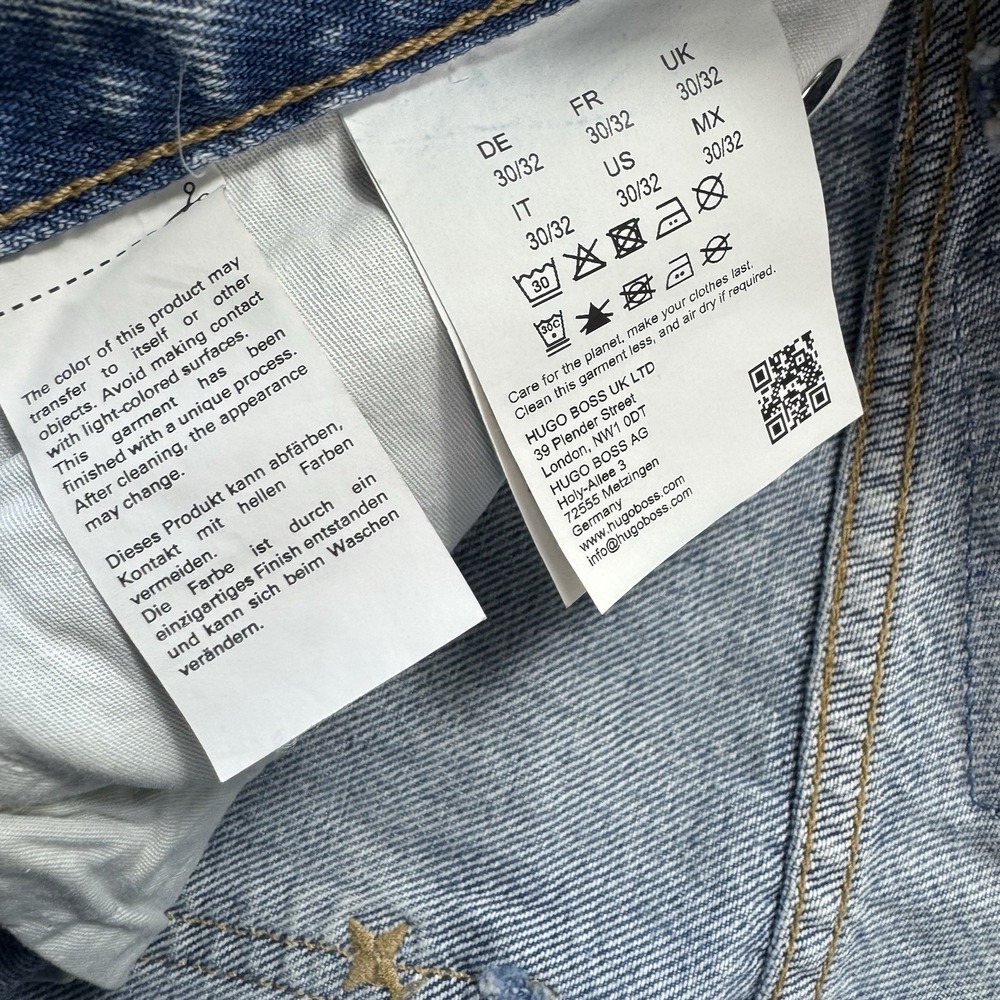 Hugo Boss Jonah Lightwash Mens Button Fly Jeans Size 30X32 Straight NWT - Picture 5 of 7